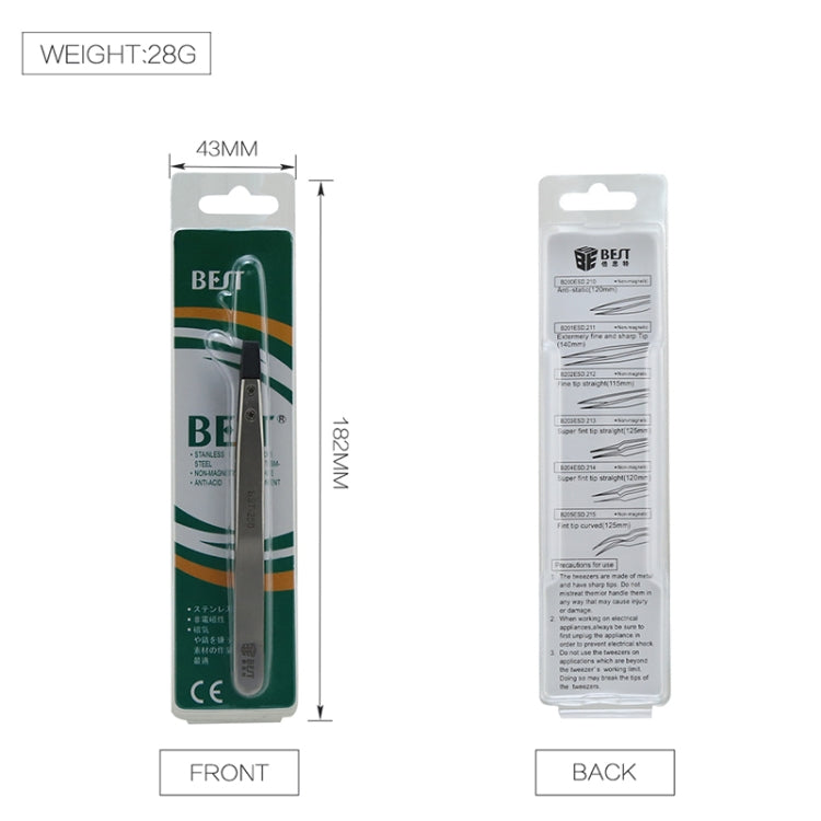 BEST BST-250  Stainless Steel Snti Static Tweezer - Tweezers by BEST | Online Shopping South Africa | PMC TechLife | Buy Now Pay Later Mobicred