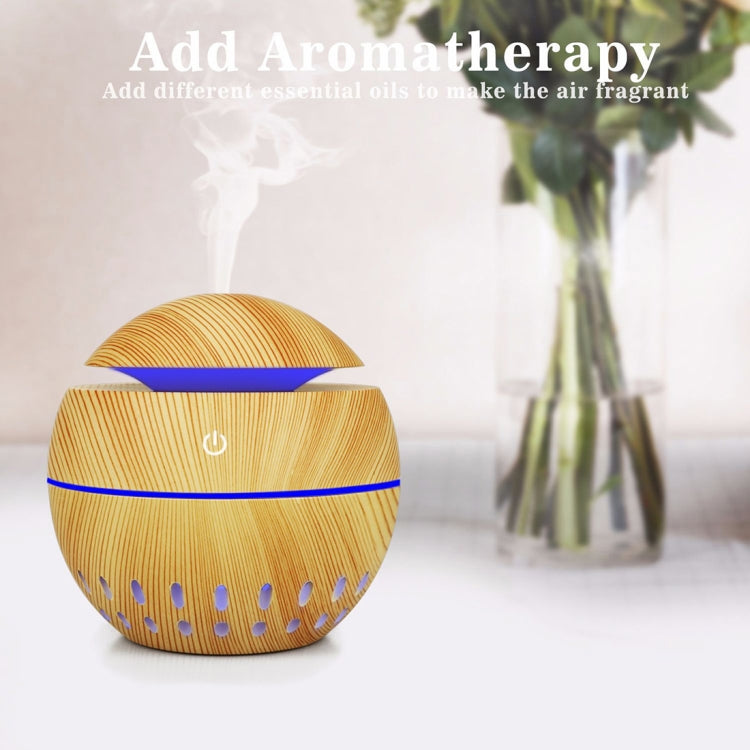 Wood Grain USB Hollowed-out Humidifier Seven Color Aromatherapy Lamp Automatic Alcohol Sprayer with Remote Control(White-1) - free shipping - PMC TechLife - Order now!