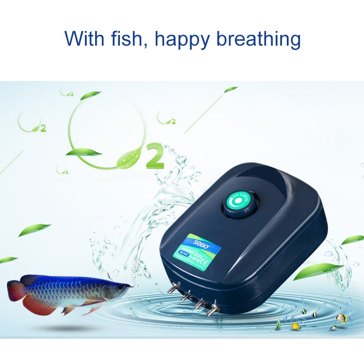 SOBO SB-988 12W 4 Outlets Adjustable Flow Silent Aquarium Air Pump Fish Tank Oxygen Air Pump - Air Pumps by PMC Jewellery | Online Shopping South Africa | PMC Jewellery