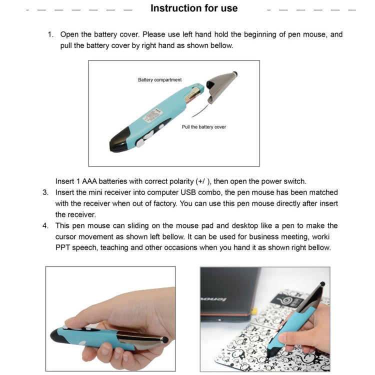 2.4GHz Innovative Pen-style Handheld Wireless Smart Mouse for PC Laptop(Blue) - free shipping - PMC Jewellery - Order now!