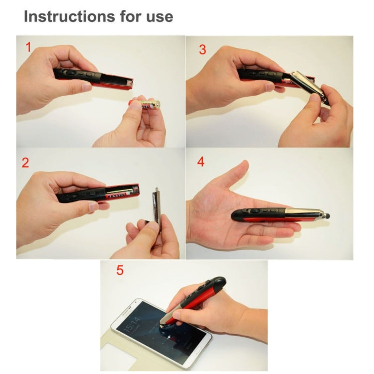 PR-08 2.4G Innovative Pen-style Handheld Wireless Smart Mouse, Support Windows 8 / 7 / Vista / XP /  2000 / Android / Linux / Mac OS. , Effective Distance: 10m(Red) - Wireless Mice by PMC Jewellery | Online Shopping South Africa | PMC Jewellery | Buy Now Pay Later Mobicred