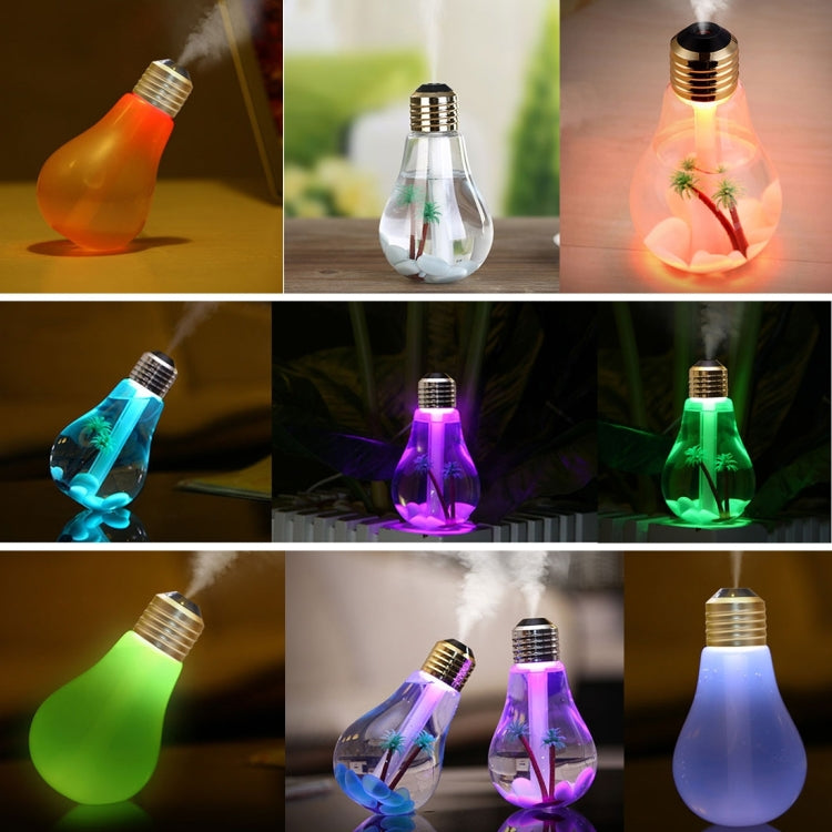 400ML Colorful Light Portable Bulb Shape Aromatherapy Air Purifier Humidifier for Home / Office / Car(Gold) - Air Purifiers & Accessories by PMC TechLife | Online Shopping South Africa | PMC TechLife | Buy Now Pay Later Mobicred