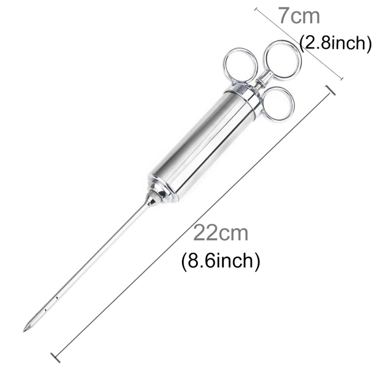 60ml Stainless Steel Syringe Dual Needles Condiment Turkey Meat Injector Cooking Tools (Silver) - Gadgets by PMC TechLife | Online Shopping South Africa | PMC TechLife | Buy Now Pay Later Mobicred
