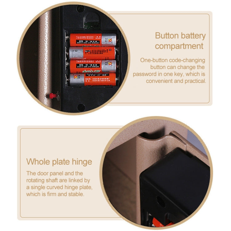 17E Home Mini Electronic Security Lock Box Wall Cabinet Safety Box with Coin-operated Function(Champagne Gold) - Safety Box by PMc TechLife | Online Shopping South Africa | PMc TechLife | Buy Now Pay Later Mobicred