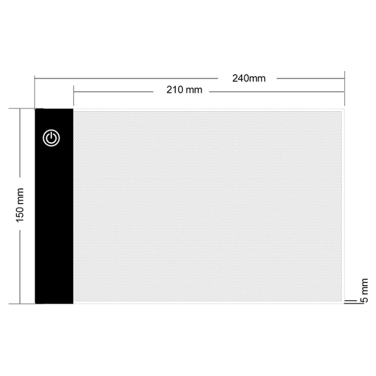 A5 Size Ultra-thin USB Three Level of Brightness Dimmable Acrylic Copy Boards Anime Sketch Drawing Sketchpad, with USB Cable & Plug -  by PMC TechLife | Online Shopping South Africa | PMC TechLife | Buy Now Pay Later Mobicred