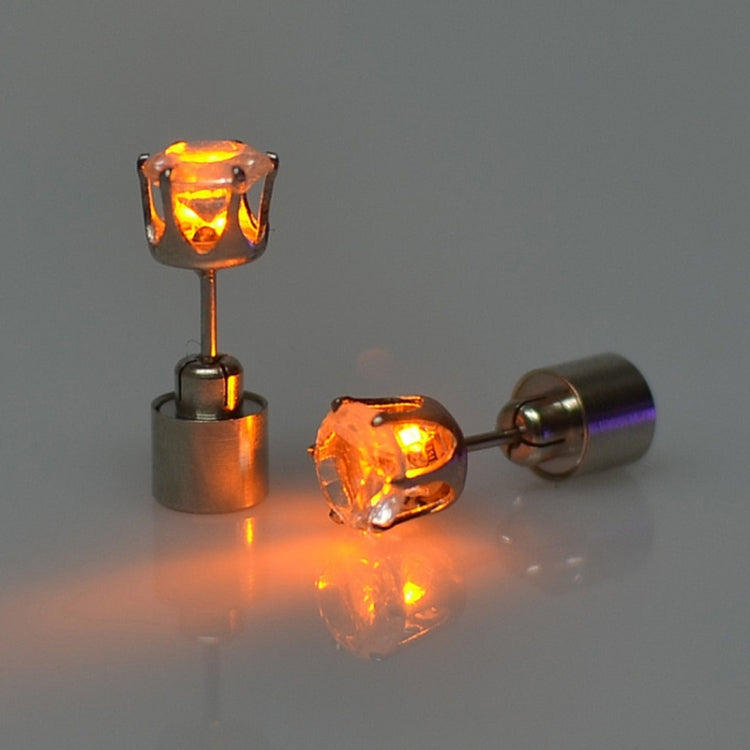 1 Pair Fashion LED Earrings Glowing Light Up Diamond Earring Stud(Orange) - Stud Earrings & Earrings by PMC Jewellery | Online Shopping South Africa | PMC Jewellery | Buy Now Pay Later Mobicred