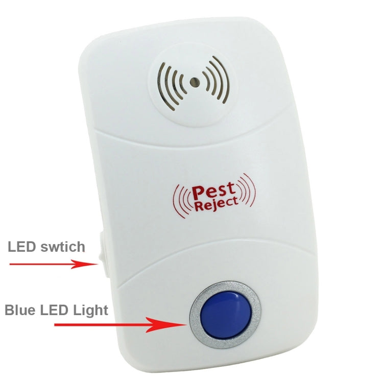 Electronic Ultrasonic Mosquito Rat Pest Control Repeller with LED Light, UK Plug, AC90V-250V(White) - Repellents by PMC TechLife | Online Shopping South Africa | PMC TechLife | Buy Now Pay Later Mobicred