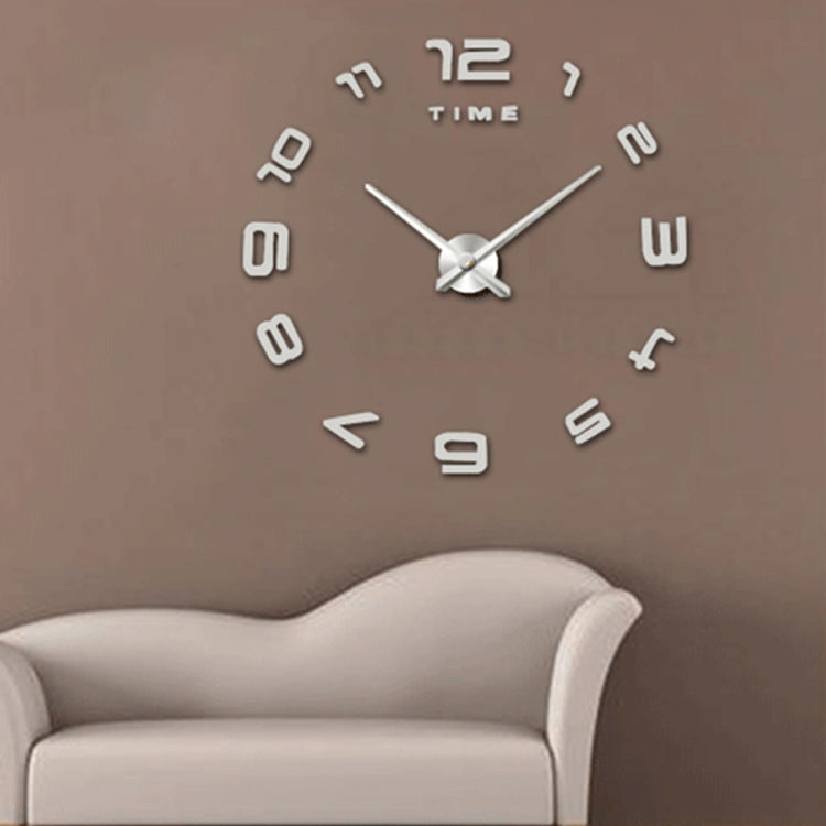 Bedroom Home Office Decoration Modern Frameless Large Number DIY 3D Mirror Wall Sticker Quiet Clock, Size: 100*100cm(Silver) - DIY Clocks by PMc TechLife | Online Shopping South Africa | PMc TechLife | Buy Now Pay Later Mobicred