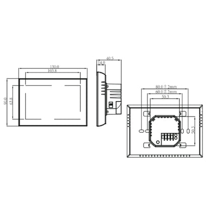 BHT-8000-GA-SS Brushed Stainless Steel Mirror Control Water Heating Energy-saving and Environmentally-friendly Smart Home Negative Display LCD Screen Round Room Thermostat without WiFi - Thermostat & Thermometer by PMC Jewellery | Online Shopping South Africa | PMC Jewellery | Buy Now Pay Later Mobicred