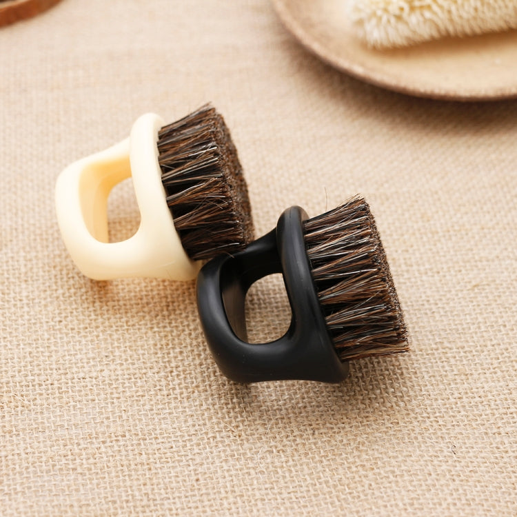 Men Ring Design Portable Boar Brush White ABS Haircut Cleaning Shaving Brush(White) - free shipping - PMC TechLife - Order now!