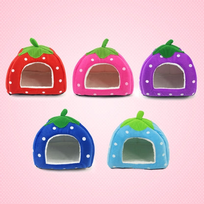 Strawberry Shaped Foldable Short Plush Pet House Nest, Size: S(Red) - Beds by PMC Jewellery | Online Shopping South Africa | PMC Jewellery