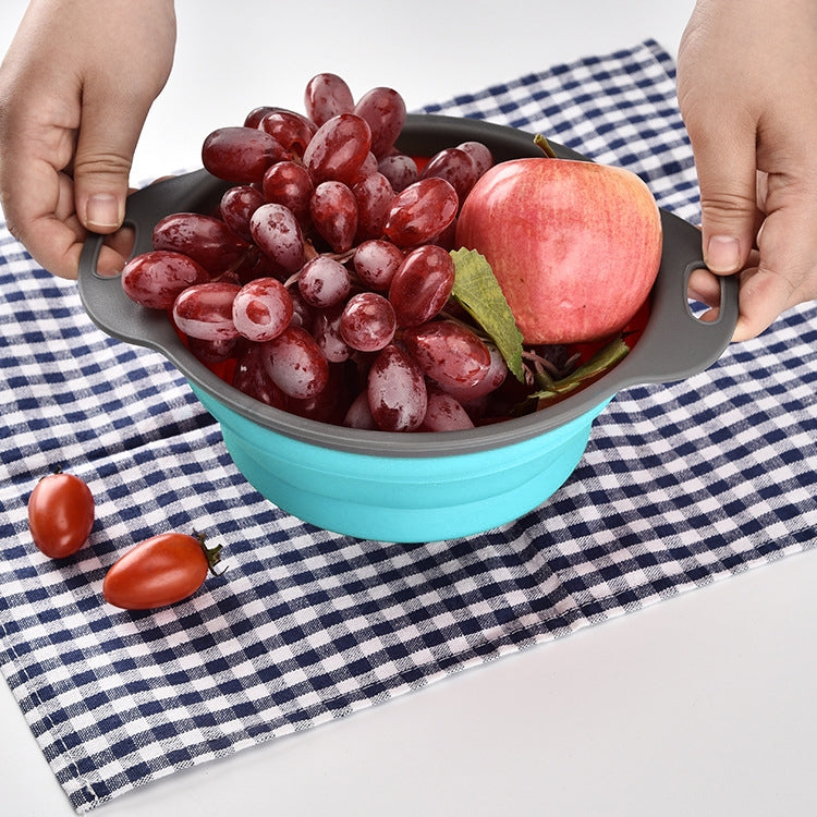 Creative Folding Vegetables Fruits Storage Basket Organizer Drain Basket, S, Size: 24.5*20*9cm (Blue) - Gadgets by PMC TechLife | Online Shopping South Africa | PMC TechLife | Buy Now Pay Later Mobicred