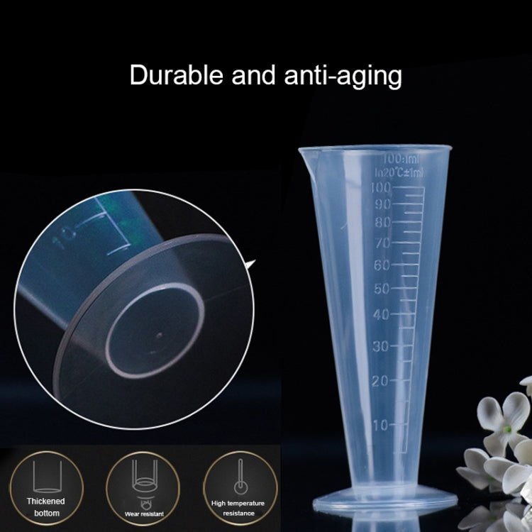 10 PCS 100ml Food Grade PP Plastic Flask Digital Cone Measuring Cup Cylinder Scale Measure Glass Lab Laboratory Tools(Transparent) - Gadgets by PMC TechLife | Online Shopping South Africa | PMC TechLife | Buy Now Pay Later Mobicred
