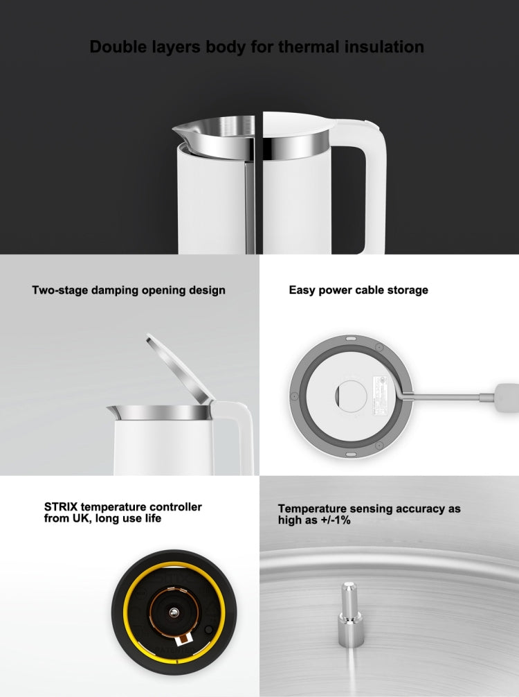 Original Xiaomi Mijia Constant Temperature 1.5L Bluetooth Electric Kettle, Supports App Temperature Control(White) - Electric Kettle & Stoves by Xiaomi | Online Shopping South Africa | PMC Jewellery | Buy Now Pay Later Mobicred