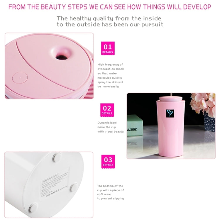 Small-3 2W Humidifier Moisture Meter Moisturizing Instrument with LED Night Light, Water Tank Capacity: 260ml(Pink) - Air Purifiers & Accessories by PMC TechLife | Online Shopping South Africa | PMC TechLife | Buy Now Pay Later Mobicred