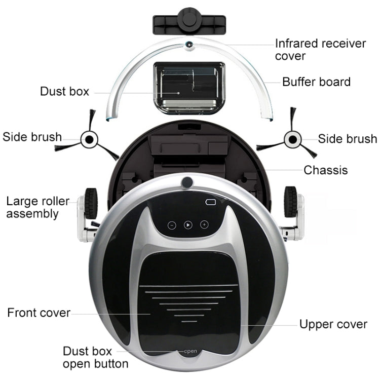 FD-3RSW(IB)CS 800Pa Suction Smart Household Vacuum Cleaner Clean Robot with Remote Control - Robot Vacuum Cleaner by PMC TechLife | Online Shopping South Africa | PMC TechLife | Buy Now Pay Later Mobicred