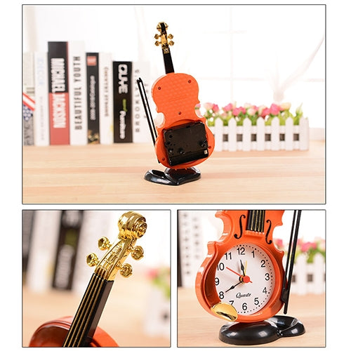 Multi-functional Originality Violin Electronics Pointer Alarm Clock with Pen Holder (Red) - Alarm Clocks by PMc TechLife | Online Shopping South Africa | PMc TechLife | Buy Now Pay Later Mobicred