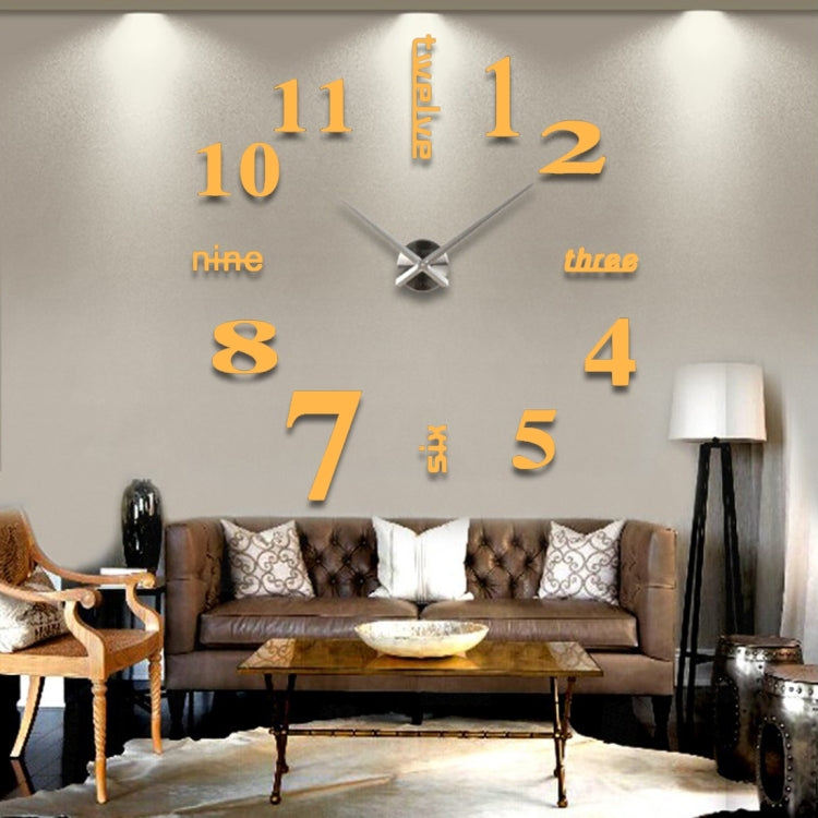 Creative 3D Mirror DIY Wall Sticker Clock, Size: 120*120cm(Gold) - DIY Clocks by PMc TechLife | Online Shopping South Africa | PMc TechLife | Buy Now Pay Later Mobicred