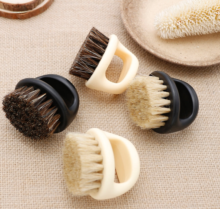 Men Ring Design Portable Boar Brush Black ABS Haircut Cleaning Shaving Brush(Black) - free shipping - PMC TechLife - Order now!