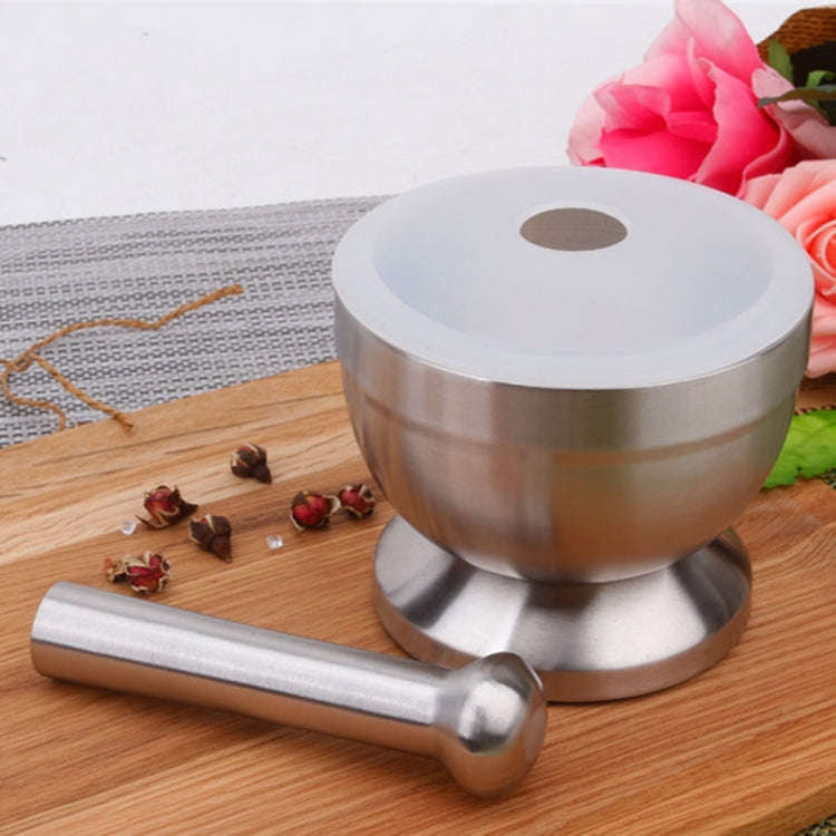 Kitchen Stainless Steel Garlic Food Mortar with Cover, Size: Large - Stirrer & Squeezer by PMC Jewellery | Online Shopping South Africa | PMC Jewellery | Buy Now Pay Later Mobicred