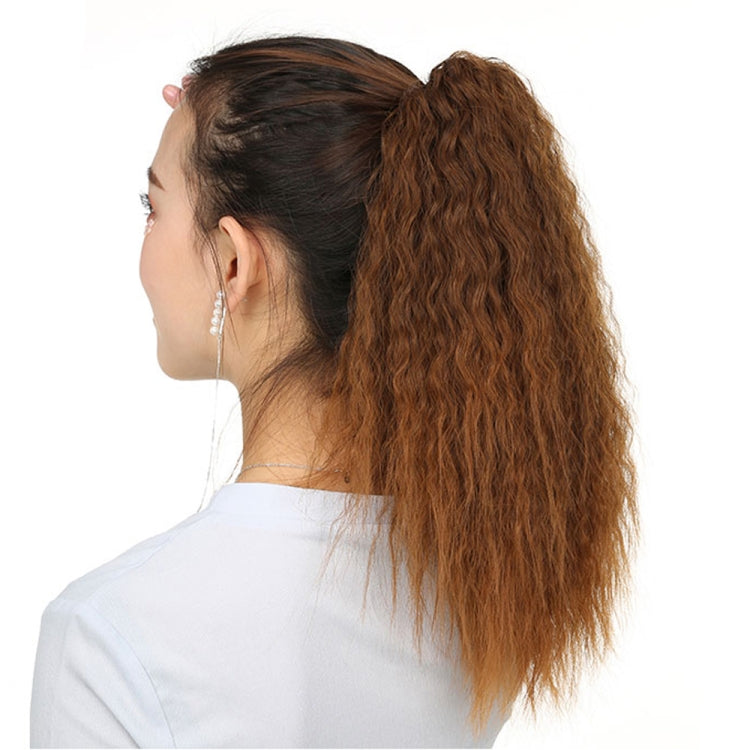 Natural Retro Short Curly Hair Clip-on Corn Blanching Horsetail Wig (Black Brown) - free shipping - PMC TechLife - Order now!