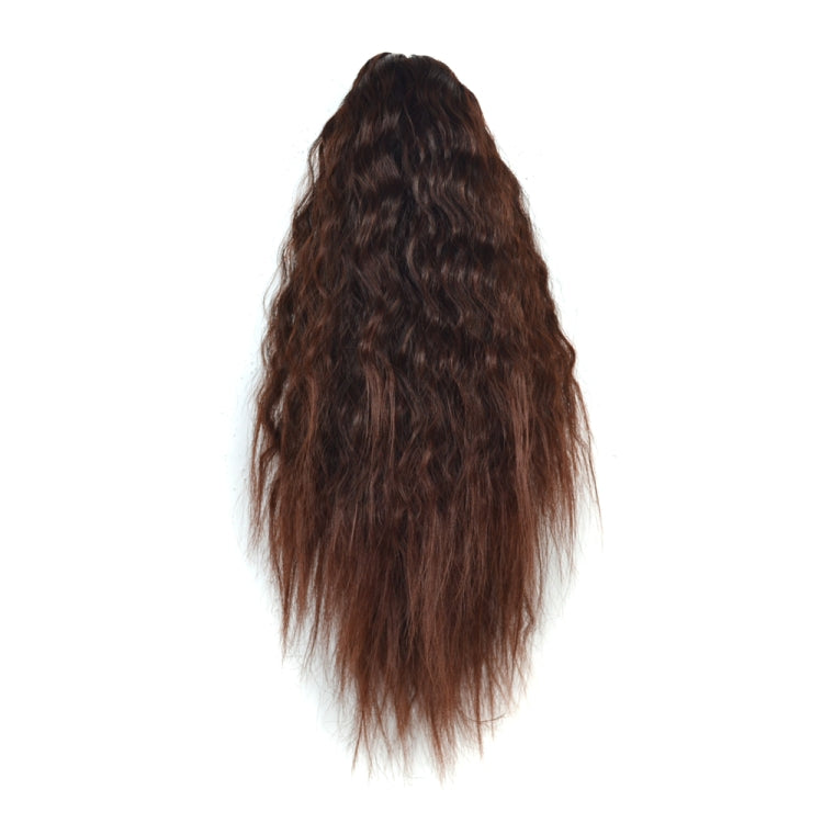 Natural Retro Short Curly Hair Clip-on Corn Blanching Horsetail Wig (Marron) - free shipping - PMC TechLife - Order now!