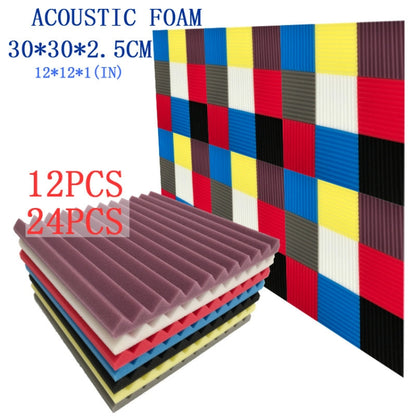 12 PCS Recording Studio Drum Room Acoustic Foam, Random Color Delivery - Windshield by PMC Jewellery | Online Shopping South Africa | PMC Jewellery | Buy Now Pay Later Mobicred