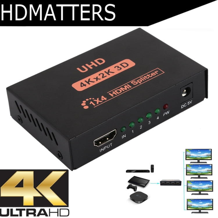 CY10 UHD 4K x 2K 3D 1 x 4 HDMI Splitter (US Plug) - Splitter by PMC TechLife | Online Shopping South Africa | PMC TechLife | Buy Now Pay Later Mobicred