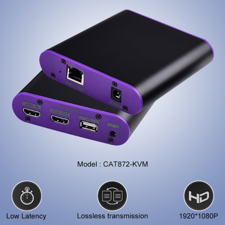 CAT872-KVM HDMI Extender (Receiver & Sender) over CAT5e/CAT6 Cable with USB Port and KVM Function, Transmission Distance: 200m(UK Plug) - Amplifier by PMC TechLife | Online Shopping South Africa | PMC TechLife | Buy Now Pay Later Mobicred