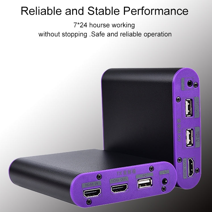 CAT872-KVM HDMI Extender (Receiver & Sender) over CAT5e/CAT6 Cable with USB Port and KVM Function, Transmission Distance: 200m(UK Plug) - Amplifier by PMC TechLife | Online Shopping South Africa | PMC TechLife | Buy Now Pay Later Mobicred