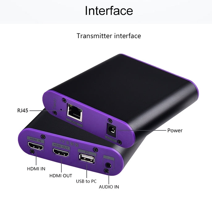 CAT872-KVM HDMI Extender (Receiver & Sender) over CAT5e/CAT6 Cable with USB Port and KVM Function, Transmission Distance: 200m(US Plug) - Amplifier by PMC TechLife | Online Shopping South Africa | PMC TechLife | Buy Now Pay Later Mobicred