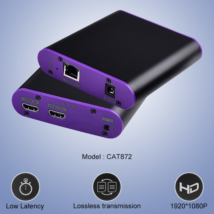 CAT872 HDMI Extender (Receiver & Sender) over CAT5e/CAT6 Cable , Transmission Distance: 200m (EU Plug) - Amplifier by PMC Jewellery | Online Shopping South Africa | PMC Jewellery | Buy Now Pay Later Mobicred