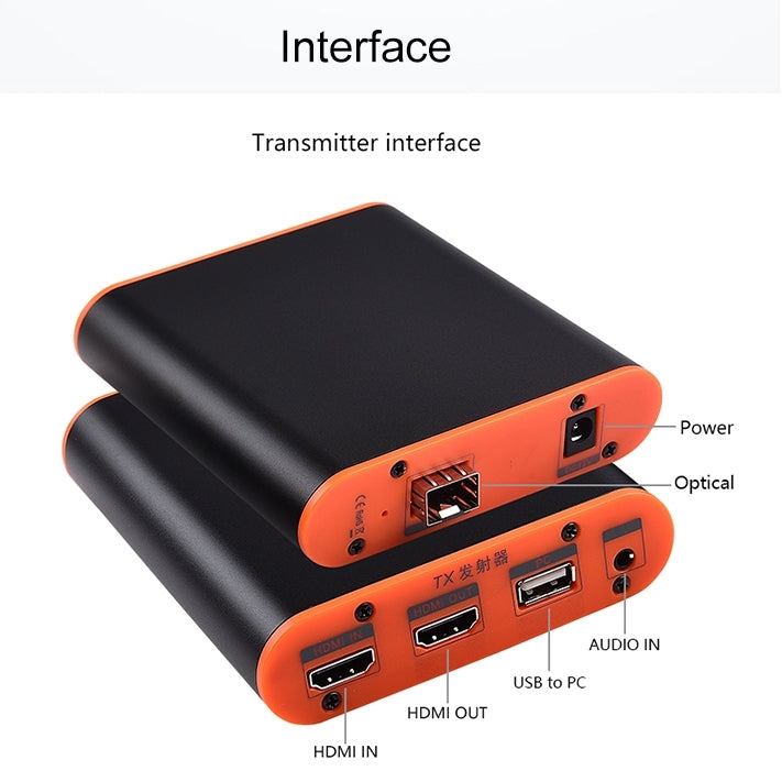 OPT882-KVM HDMI Extender (Receiver & Sender) Fiber Optic Extender with USB Port and KVM Function, Transmission Distance: 20KM (US Plug) - Amplifier by PMC TechLife | Online Shopping South Africa | PMC TechLife | Buy Now Pay Later Mobicred