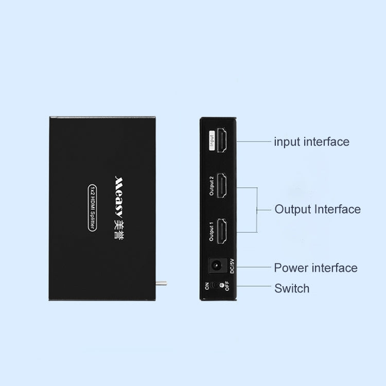 Measy SPH102 1 to 2 HDMI 1080P Simultaneous Display Splitter, US Plug - Splitter by Measy | Online Shopping South Africa | PMC Jewellery | Buy Now Pay Later Mobicred