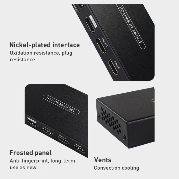 Measy SWH4631 4K 60Hz 3 In 1 Out HDMI Converter Switcher, Plug Type: US Plug (Black) - free shipping - PMC Jewellery - Order now!