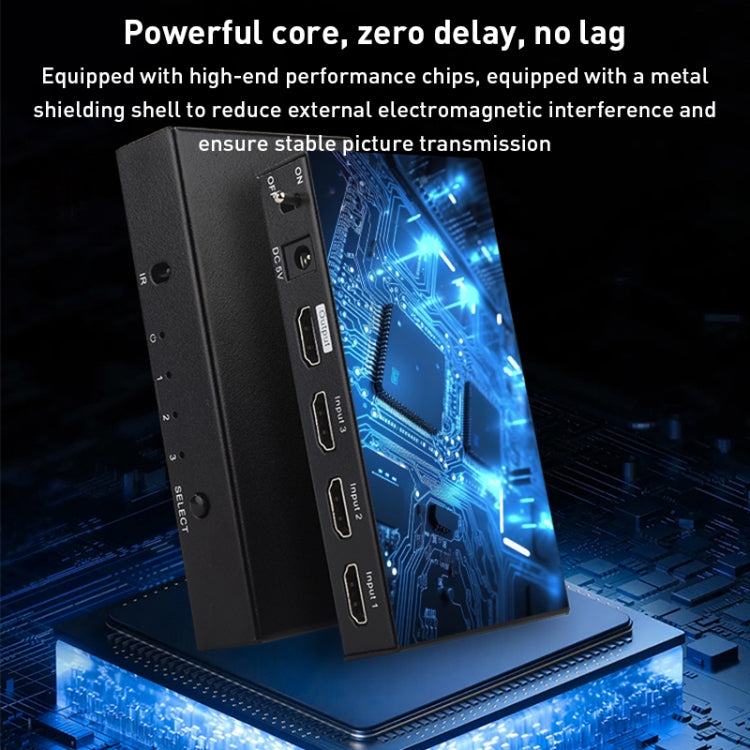 Measy SWH4631 4K 60Hz 3 In 1 Out HDMI Converter Switcher, Plug Type: EU Plug (Black) - free shipping - PMC Jewellery - Order now!
