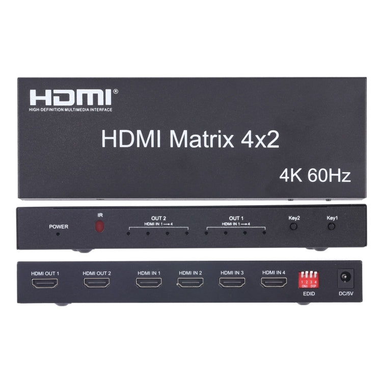 HDMI 4x2 Matrix Switcher / Splitter with Remote Controller, Support ARC / MHL / 4Kx2K / 3D, 4 Ports HDMI Input, 2 Ports HDMI Output - Switch by PMC Jewellery | Online Shopping South Africa | PMC Jewellery | Buy Now Pay Later Mobicred