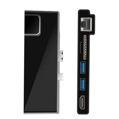 ROCKETEK SK-S5HL RJ45 + 2 x USB 3.0 + HDMI + SD / TF Memory Card Reader HUB 4K HDMI Adapter(Black) - USB 3.0 HUB by ROCKETEK | Online Shopping South Africa | PMC Jewellery | Buy Now Pay Later Mobicred