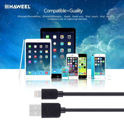 2 PCS HAWEEL 1m High Speed 8 pin to USB Sync and Charging Cable Kit for iPhone, iPad(Black) - Normal Style Cable by PMC Jewellery | Online Shopping South Africa | PMC Jewellery | Buy Now Pay Later Mobicred