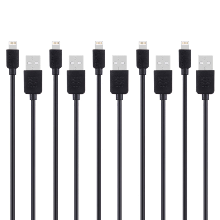 5 PCS HAWEEL 1m High Speed 8 pin to USB Sync and Charging Cable Kit for iPhone, iPad(Black) - Normal Style Cable by PMC Jewellery | Online Shopping South Africa | PMC Jewellery | Buy Now Pay Later Mobicred