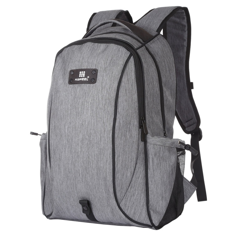HAWEEL 14W Foldable Removable Solar Power Outdoor Portable Canvas Dual Shoulders Laptop Backpack, USB Output: 5V 2.1A Max(Grey) - free shipping - PMC Jewellery - Order now!