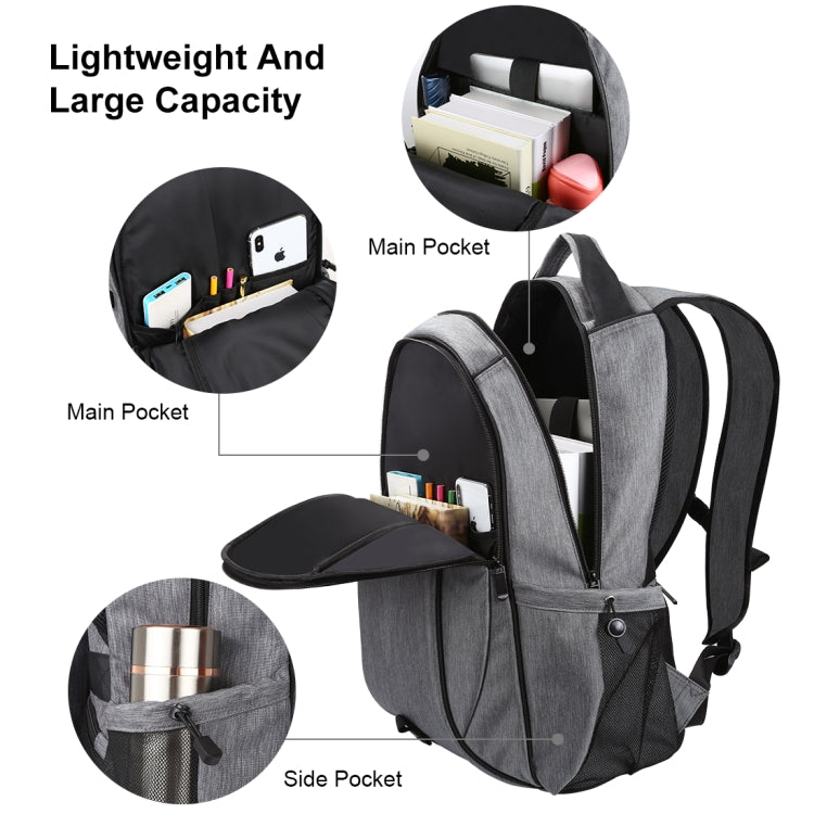 HAWEEL 14W Foldable Removable Solar Power Outdoor Portable Canvas Dual Shoulders Laptop Backpack, USB Output: 5V 2.1A Max(Grey) - free shipping - PMC Jewellery - Order now!