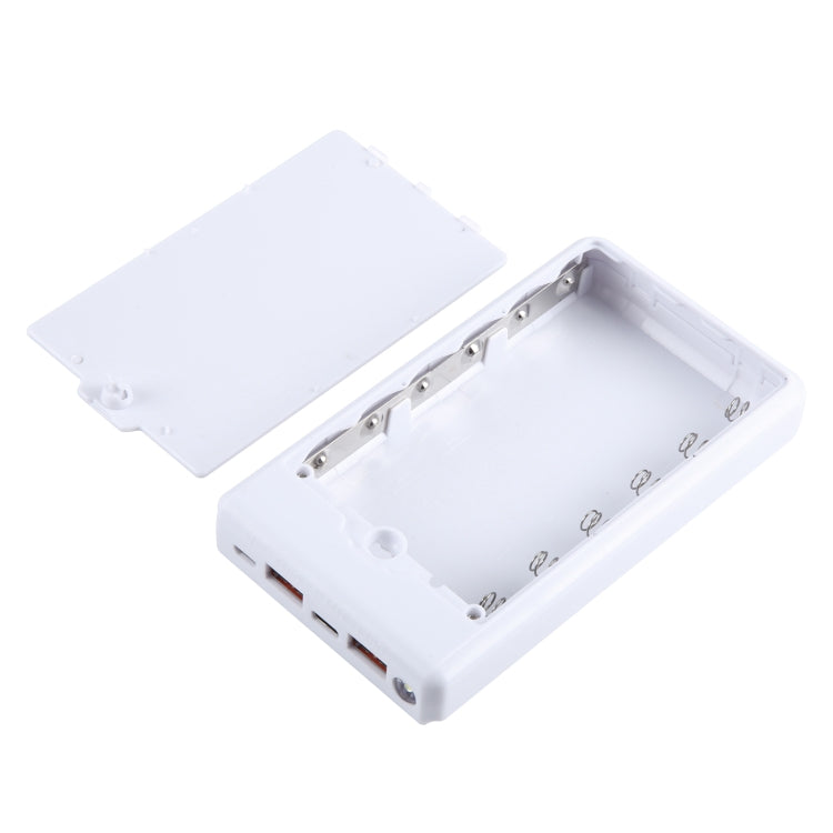 HAWEEL DIY 6 x 18650 Battery 24W Fast Charge Power Bank Box Case with Display, Not Include Battery (White) - free shipping - PMC Jewellery - Order now!