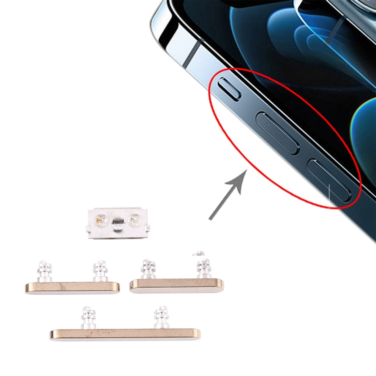 Power Button and Volume Control Button for iPhone 12 Pro(Gold) - Metal Parts by PMc TechLife | Online Shopping South Africa | PMc TechLife | Buy Now Pay Later Mobicred