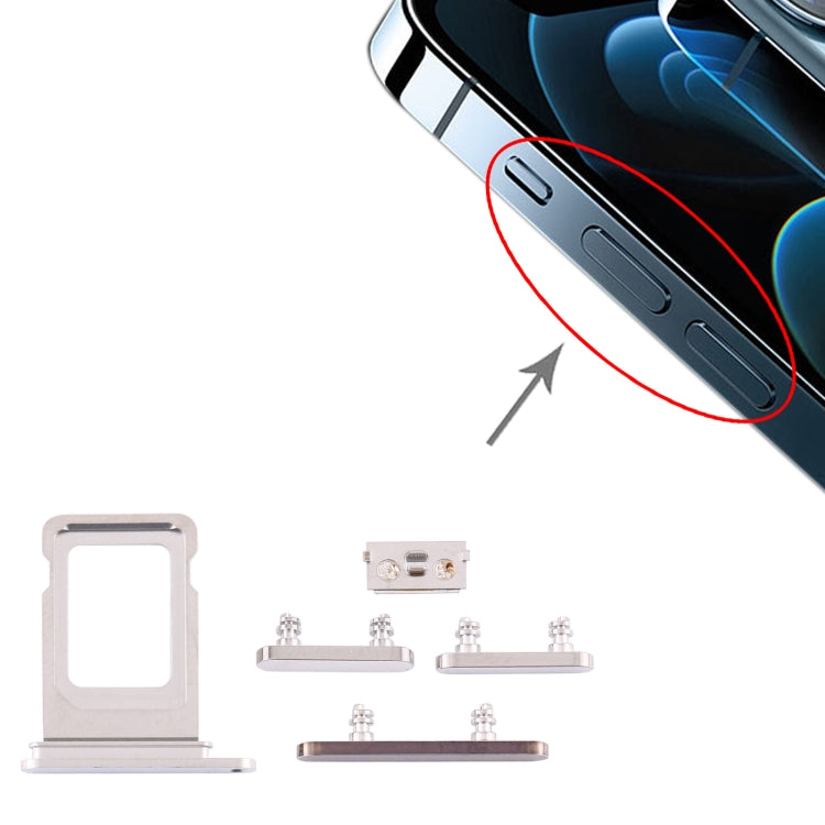 SIM Card Tray + Side Keys for iPhone 12 Pro(White) - free shipping - PMc TechLife - Order now!