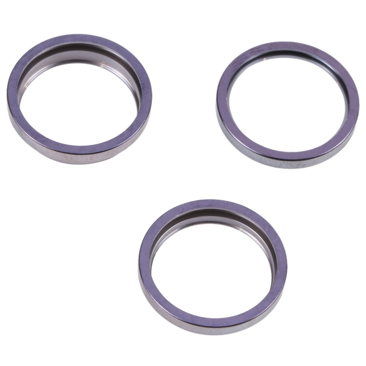 For iPhone 14 Pro 3PCS Rear Camera Glass Lens Metal Outside Protector Hoop Ring(Deep Purple) - Camera Series by PMc TechLife | Online Shopping South Africa | PMc TechLife | Buy Now Pay Later Mobicred