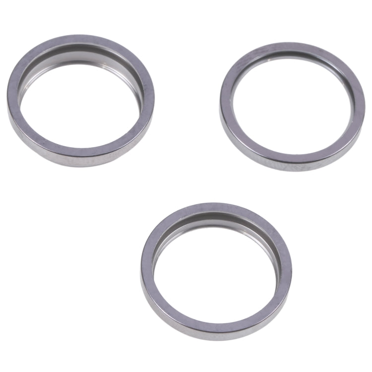 For iPhone 14 Pro 3PCS Rear Camera Glass Lens Metal Outside Protector Hoop Ring(Grey) - Camera Series by PMc TechLife | Online Shopping South Africa | PMc TechLife | Buy Now Pay Later Mobicred