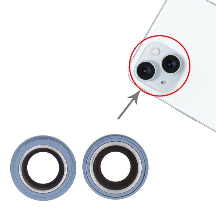 For iPhone 15 / 15 Plus 1set Camera Lens Cover (Blue) - Camera Series by PMc TechLife | Online Shopping South Africa | PMc TechLife | Buy Now Pay Later Mobicred