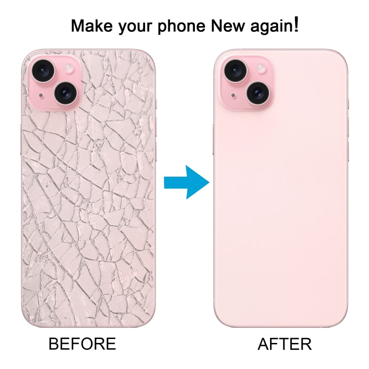 For iPhone 15 Plus Glass Battery Back Cover with Camera Lens Cover(Pink) - Back Cover by PMC TechLife | Online Shopping South Africa | PMC TechLife