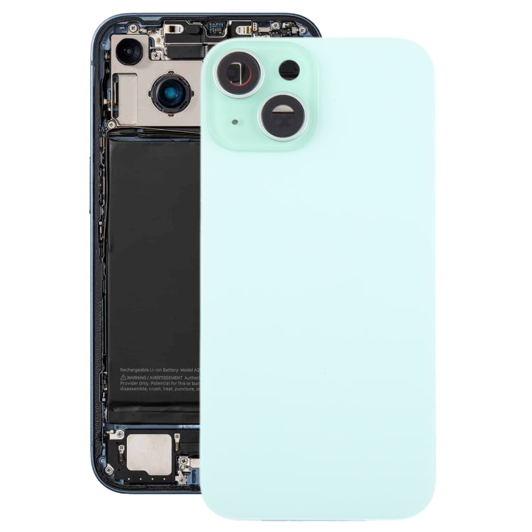 For iPhone 15 Plus Glass Battery Back Cover with Camera Lens Cover(Green) - Back Cover by PMC TechLife | Online Shopping South Africa | PMC TechLife